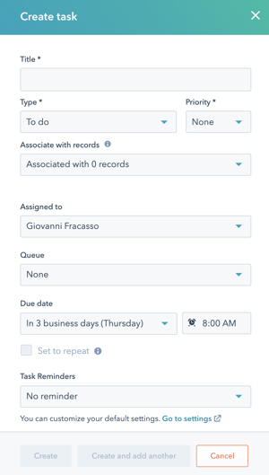 task hubspot crm task hubspot crm