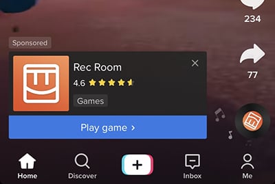 ad recroom su tiktok
