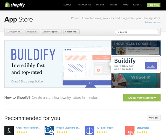 app store shopify