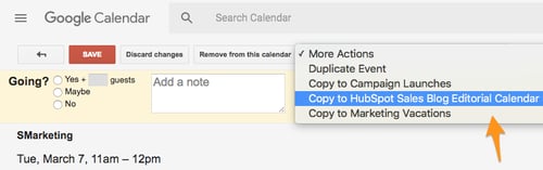 google calendar trucchi: copia un evento su un altro calendario