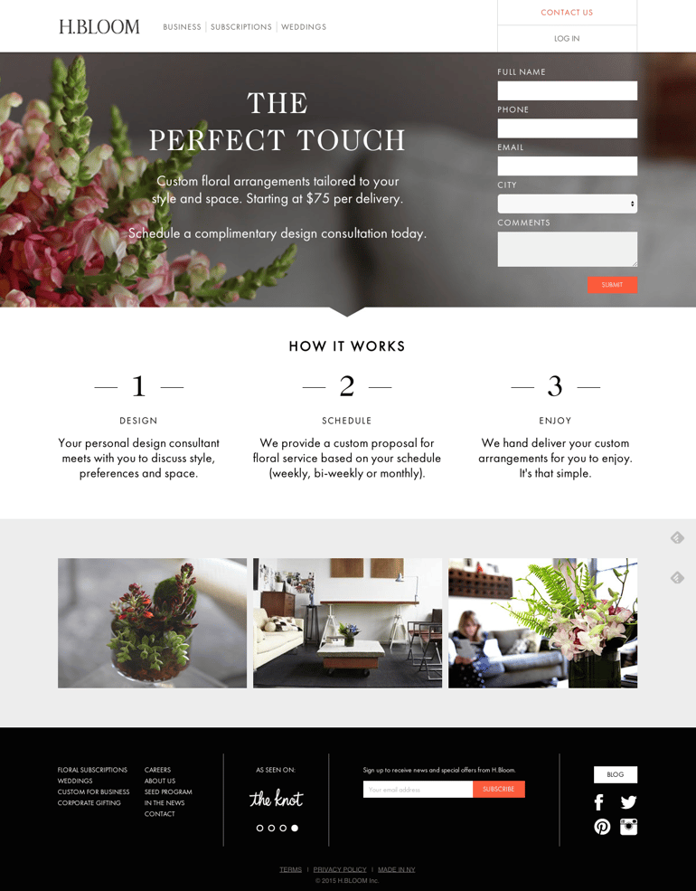 hbloom landing page esempio hbloom landing page esempio