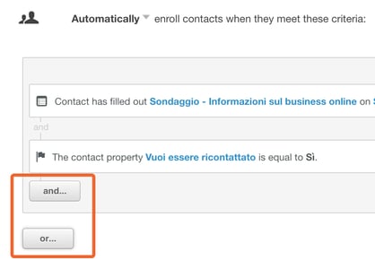 hubspot workflow and or