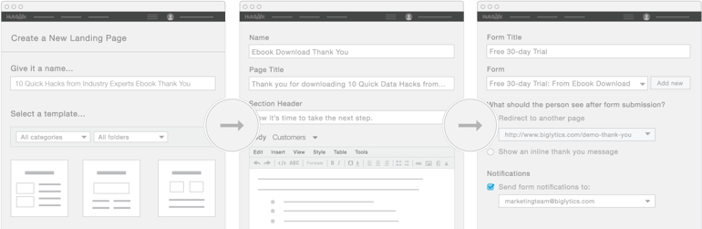 hubspot VS Wordpress - landing page