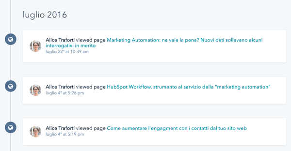 scegliere crm: interazioni sito