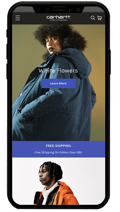 carhartt mobile . realizzato con shopify plus