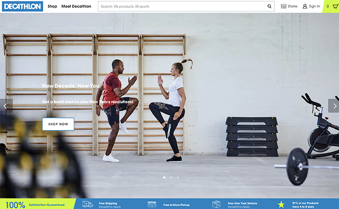 decathlon - sito realizzato con Shopify Plus
