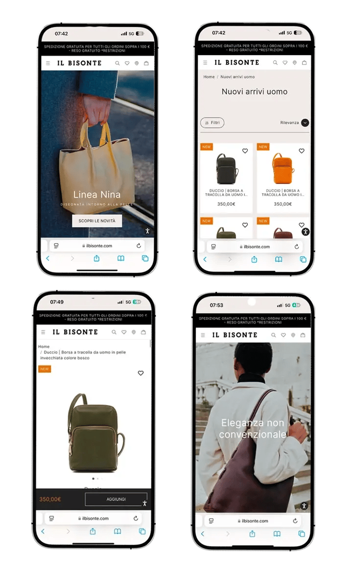 esempi screen il bisonte per mobile case ict sviluppo