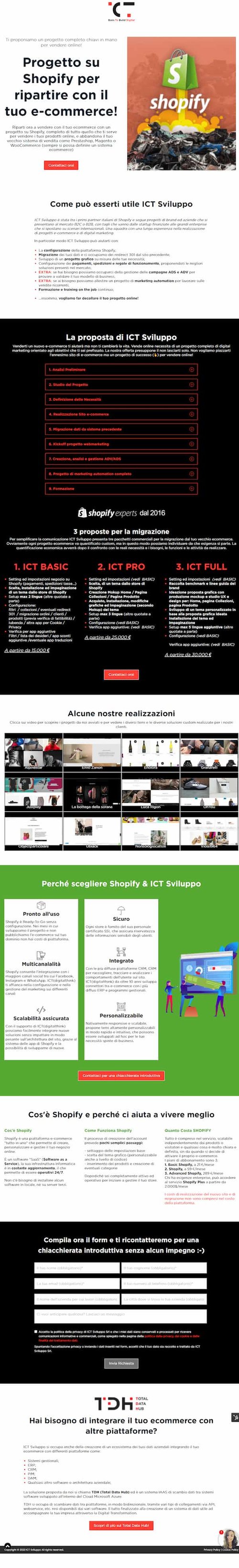 esempio landing page ICT SVILUPPO