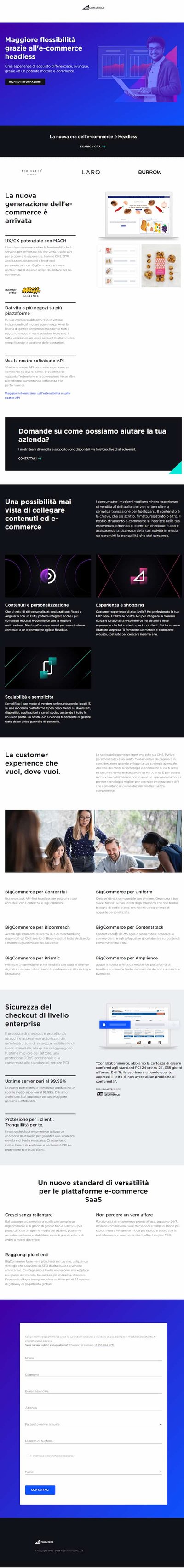 esempio landing page bigcommerce