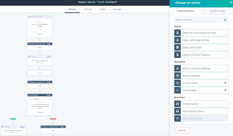 esempio workflow hubspot