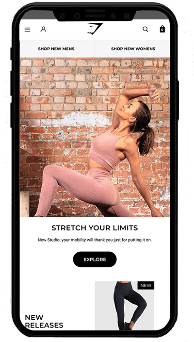gymshark mobile shopify plus