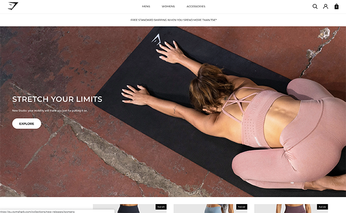 gymshark - realizzato con shopify plus