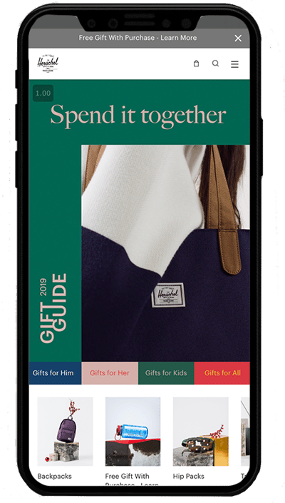 herschel mob - shopify plus sito