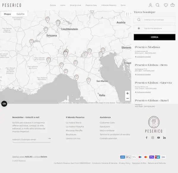 it.peserico.com store locator