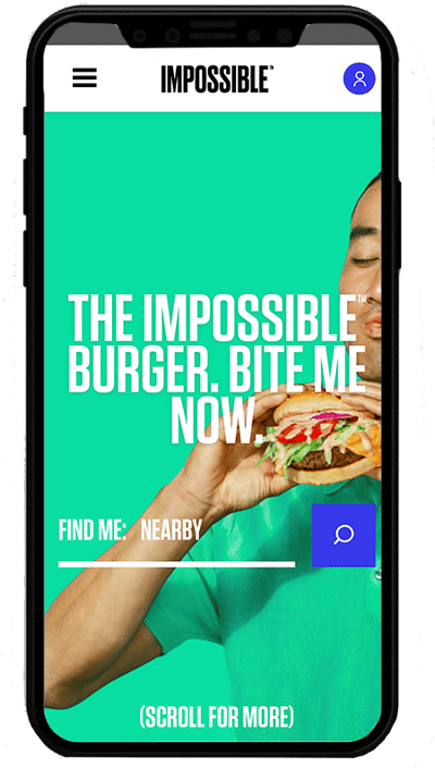 impossiblefood. mobile - realizzato con Shopify plus