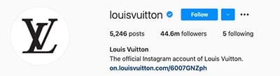 louis vuitton su instagram