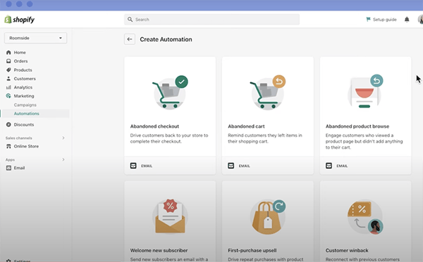 marketing automation shopify