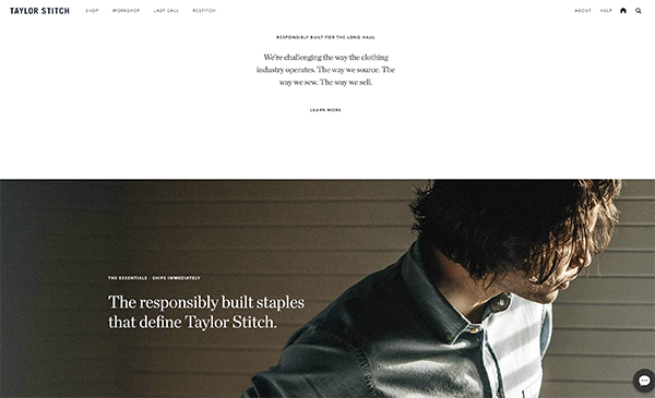 migliori ecommerce shopify: 03 taylor stitch