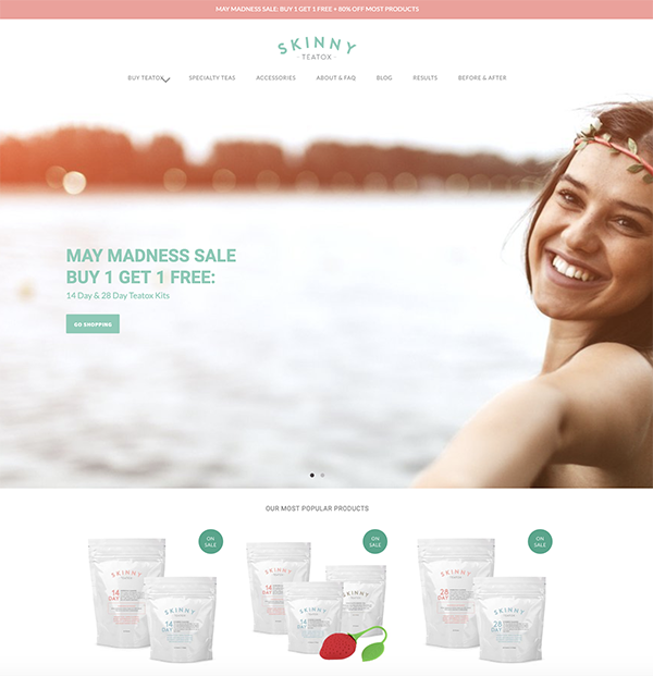 migliori ecommerce shopify: 05 skinny teatox