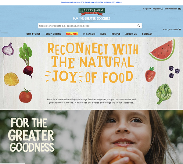 migliori ecommerce shopify: 10 harris farm markets