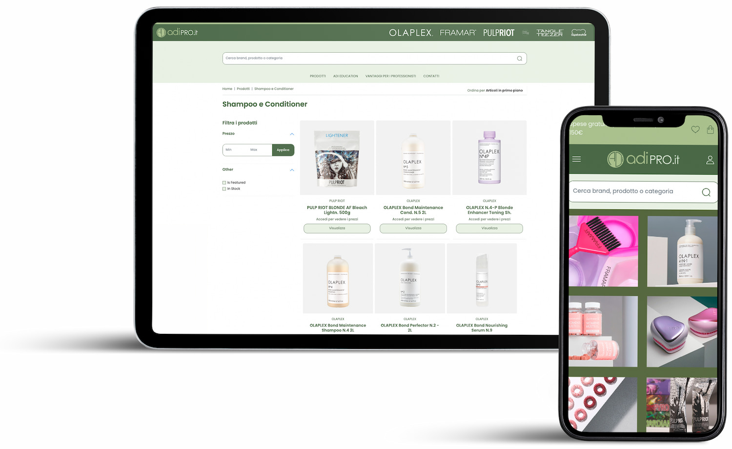 mock up adipro tablet e phone portfolio