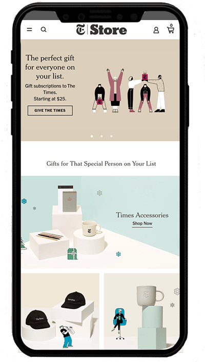 nytimes store - sito realizzato con Shopify plus