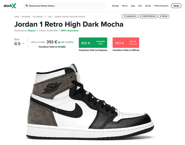 pagina prodotto stockx