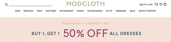 pubblicitò e-commerce modcloth