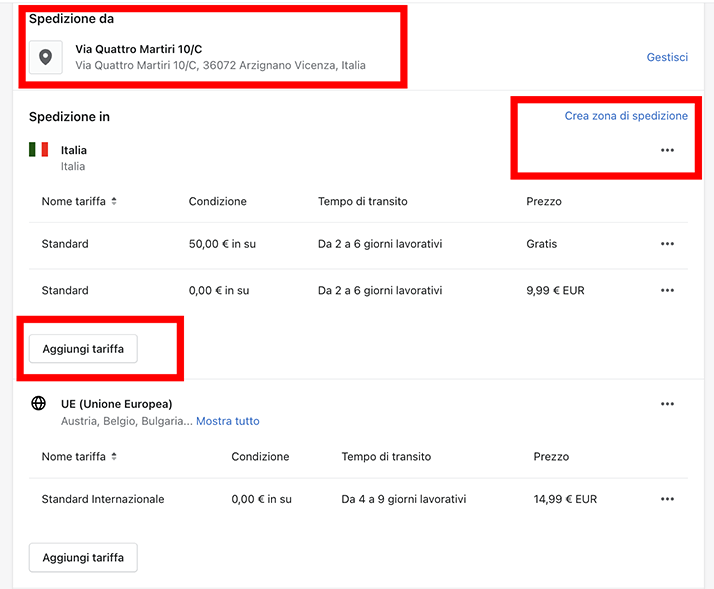 shopify markets - 11-impostazioni-  mercati - gestisci - spedizioni 2