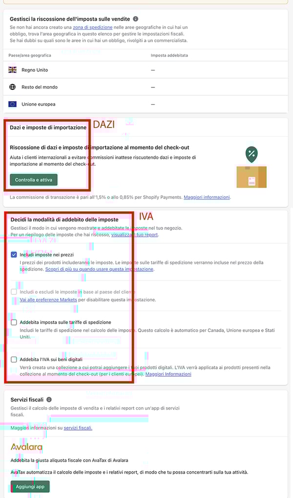 shopify markets - 2-impostazioni- imposte-dazi-generale