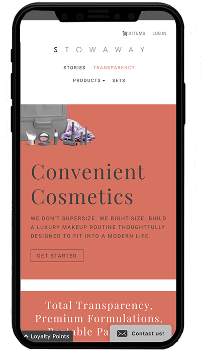 stowaways cosmetics mobile - shopify plus
