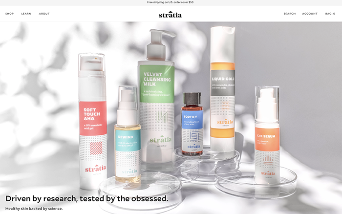 stratia -  sito realizzato con shopify plus