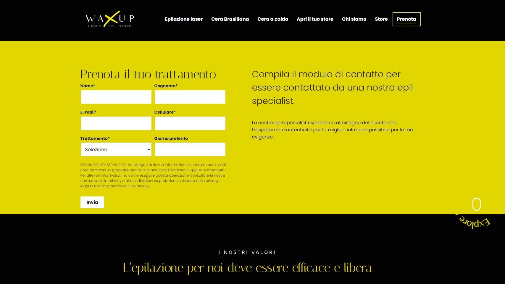 wax-up prenotazione