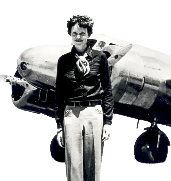 Ritratto di Amelia Earhart, celebre aviatrice statunitense