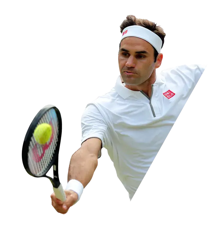 Ritratto di Roger Federer, celebre tennista svizzero
