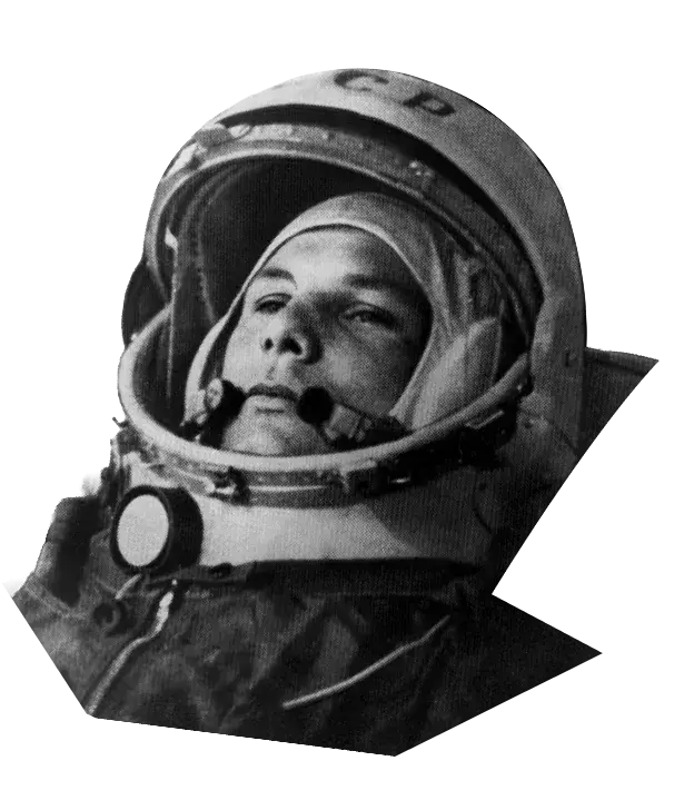 Ritratto di Jurij Gagarin, primo uomo nello spazio