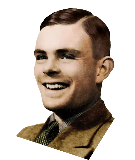 Ritratto di Alan Turing, pioniere dell'informatica