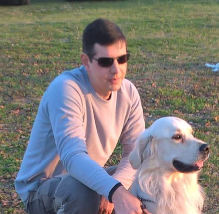 simone corsini con cane