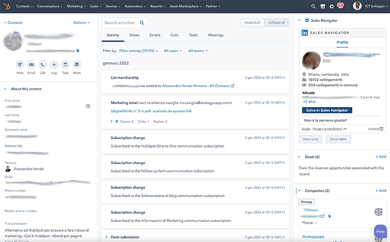 contatto hubspot CRM contatto hubspot CRM