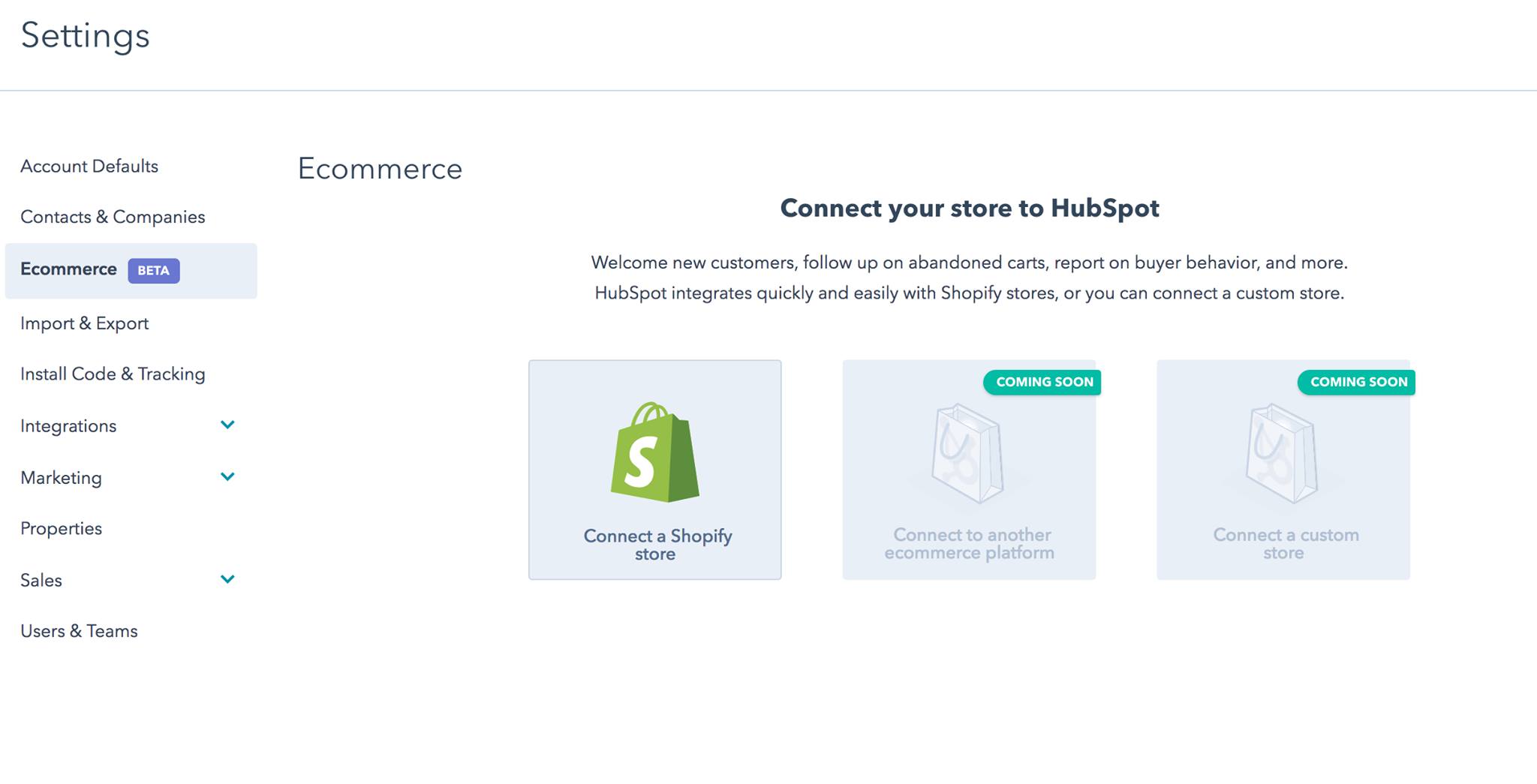 integrazione hubspot shopify