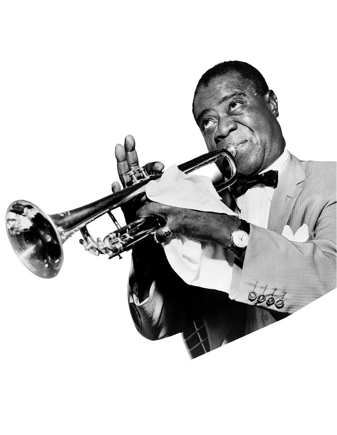 Louis Armstrong che suona la tromba
