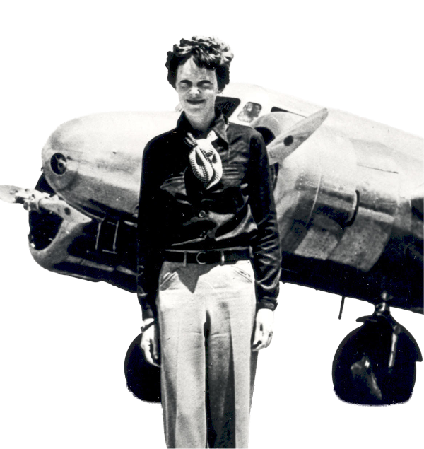 Ritratto di Amelia Earhart, celebre aviatrice statunitense