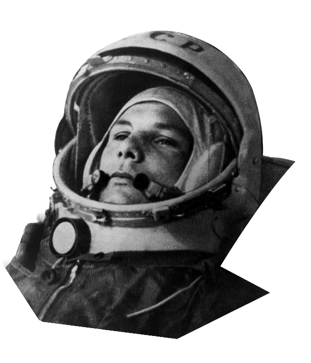 Ritratto di Yuri Gagarin, primo uomo nello spazio